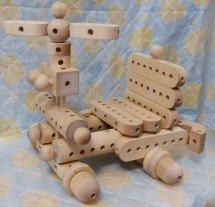 四輪車でゲーテのくみ木遊び